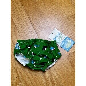 My Swim Baby Swim Diaper Boys Girls Unisex Green Sharks Size S 9-18 Lbs